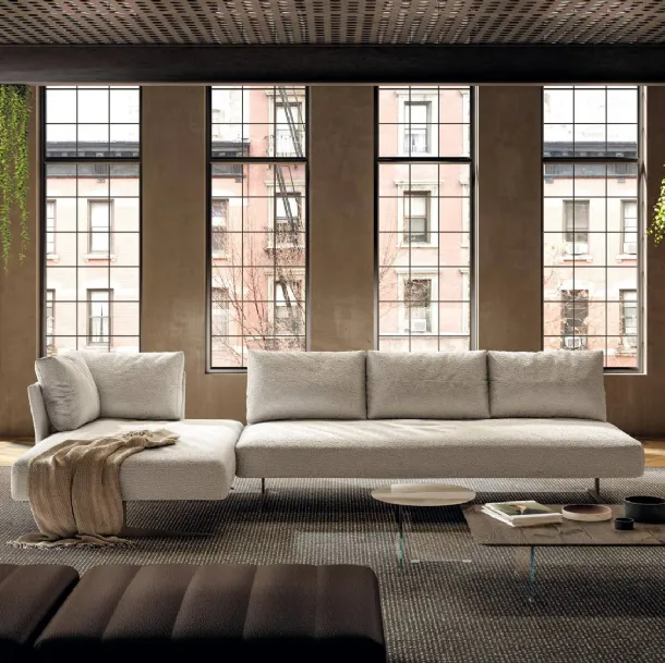 Divano con penisola Air Slim 2699 di Lago