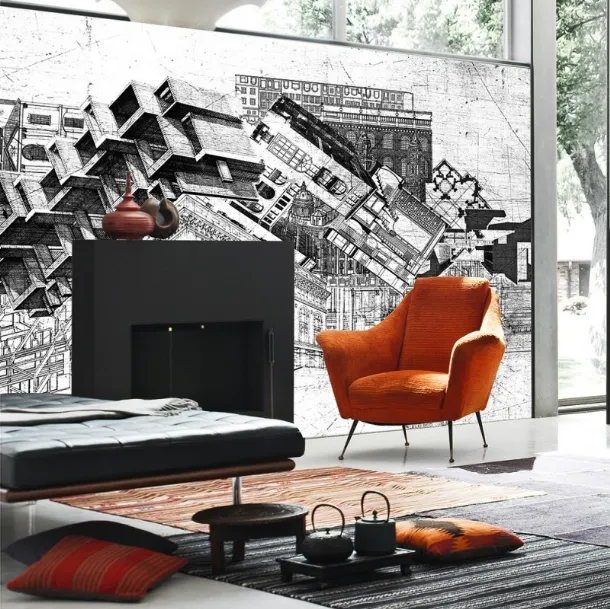 Carta da parati in stile urbano Building di Adriani e Rossi