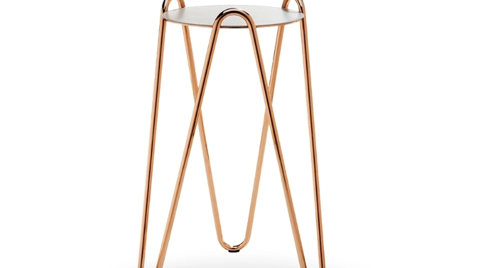 Tavolino in metallo con top rivestito in cuoio Apelle Chic di Midj