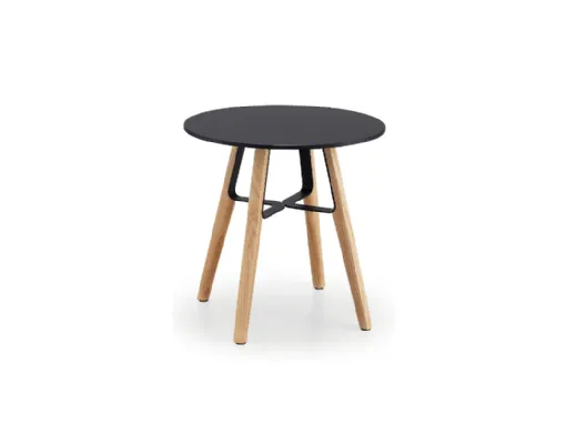 Tavolino rotondo con top in HPL e base in legno e metallo Liù CT di Midj