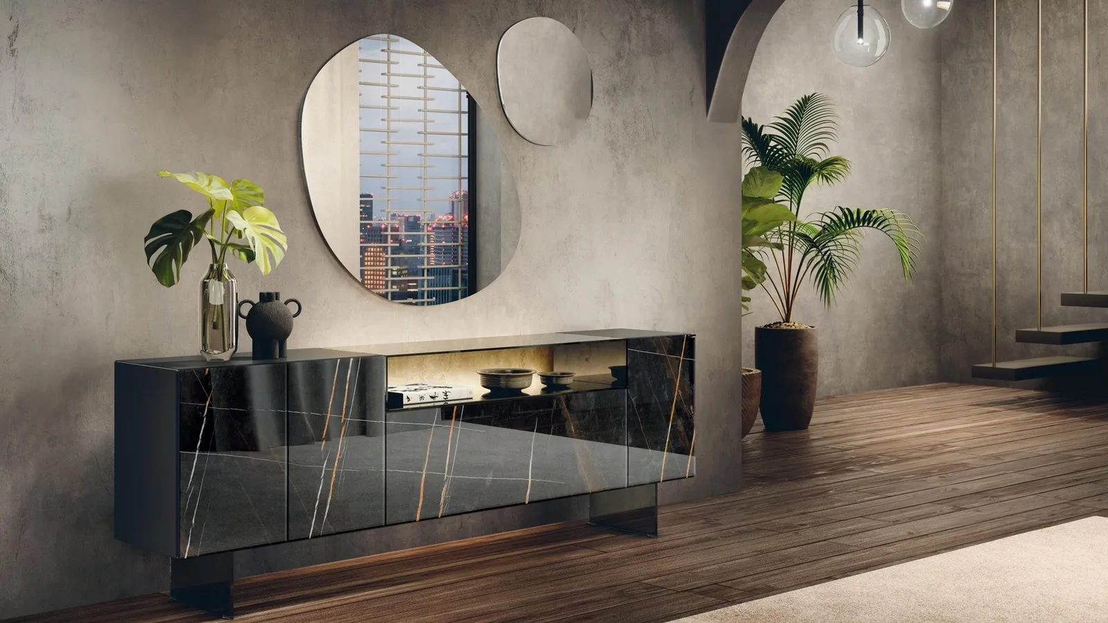 Specchio Pleasure dalla forma asimmetrica di Lago