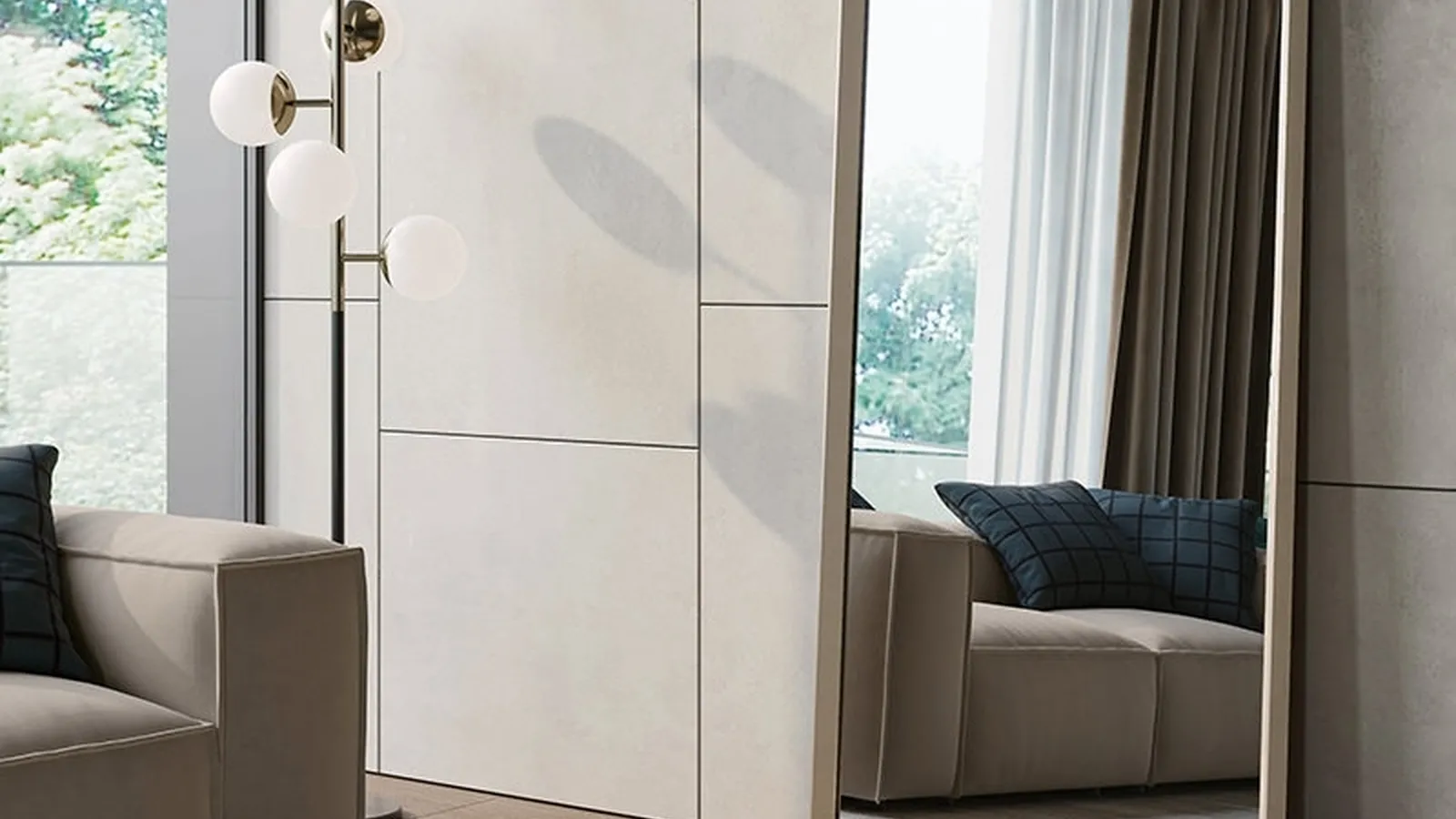 Specchio Slash con cornice in laccato di Dall'Agnese