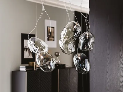 Lampada a sospensione in vetro soffiato Cloud di Cattelan Italia