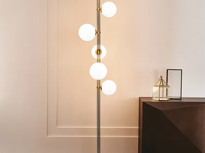 Lampada da terra Planeta in metallo e vetro di Cattelan Italia