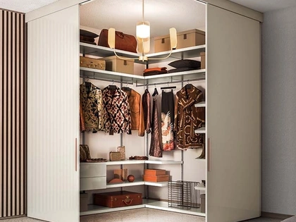 Cabina Armadio angolare Vista di Pianca