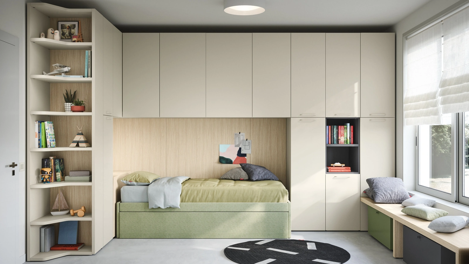 Cameretta a Ponte con Letti Estraibili di Nidi