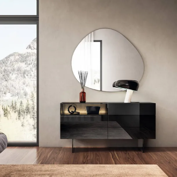 Comò in vetro lucido 36e8 Glass 1904 di Lago