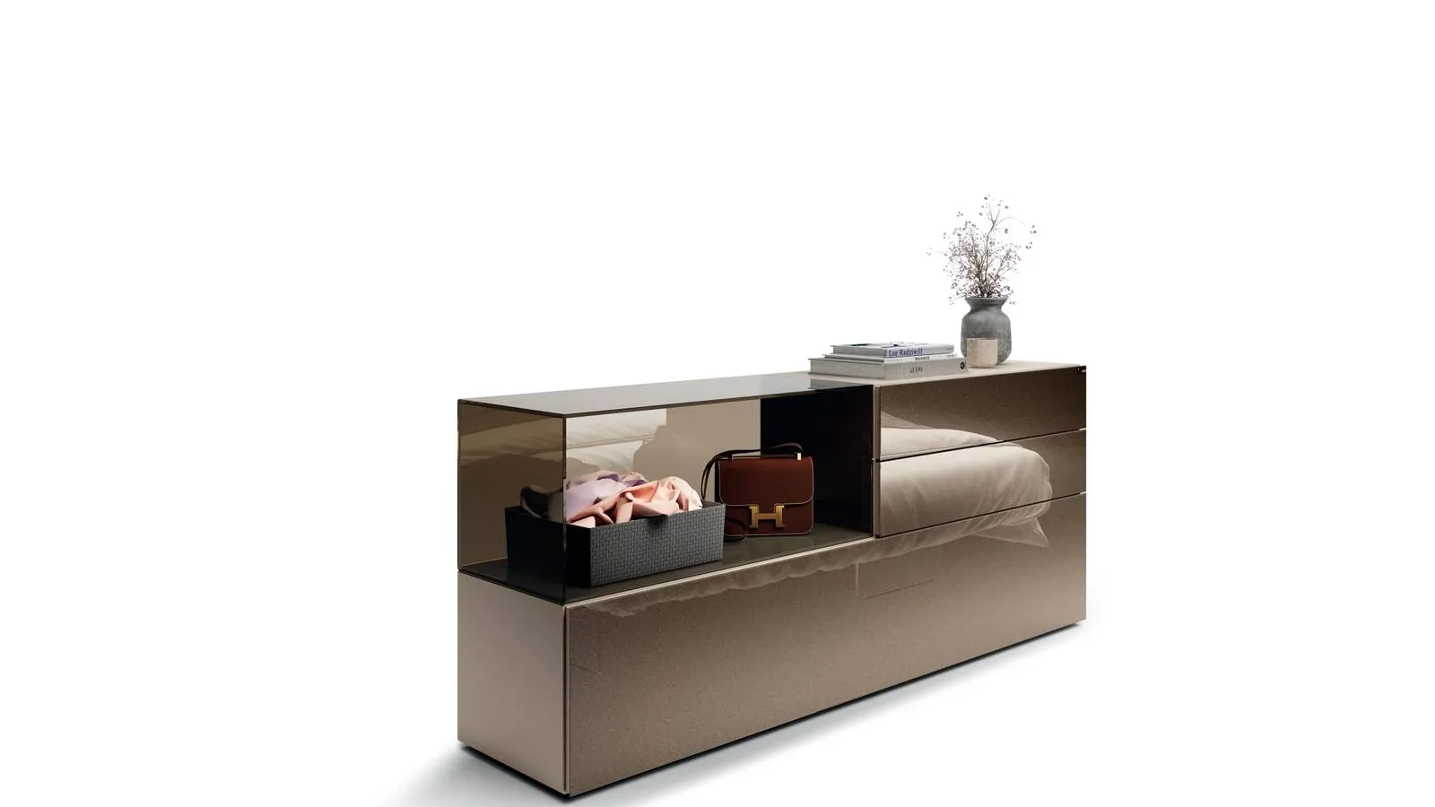 Comò in vetro 36e8 Glass 2137 di Lago
