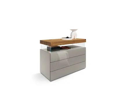 Cassettiera Air 2140 in vetro lucido tortora di Lago