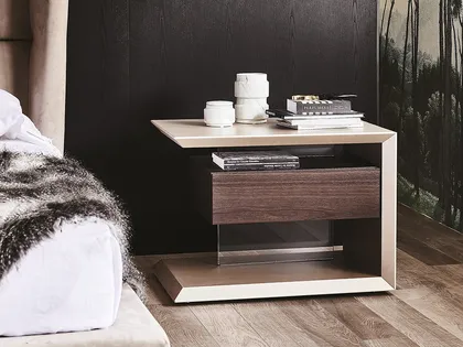 Comodino con cassetto in legno naturale Biagio di Cattelan Italia