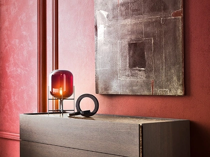 Comò Atlante in legno e marmo di Pianca