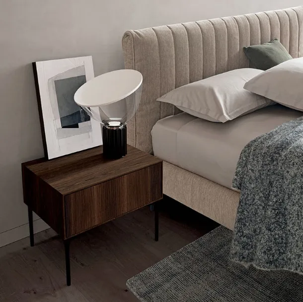 Comodino Kompos in materico effetto legno di Dall'Agnese