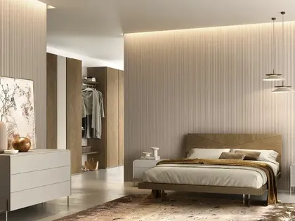 Letto Apollo V13 in impiallacciato rovere tabacco di Moretti Compact Giorno Notte
