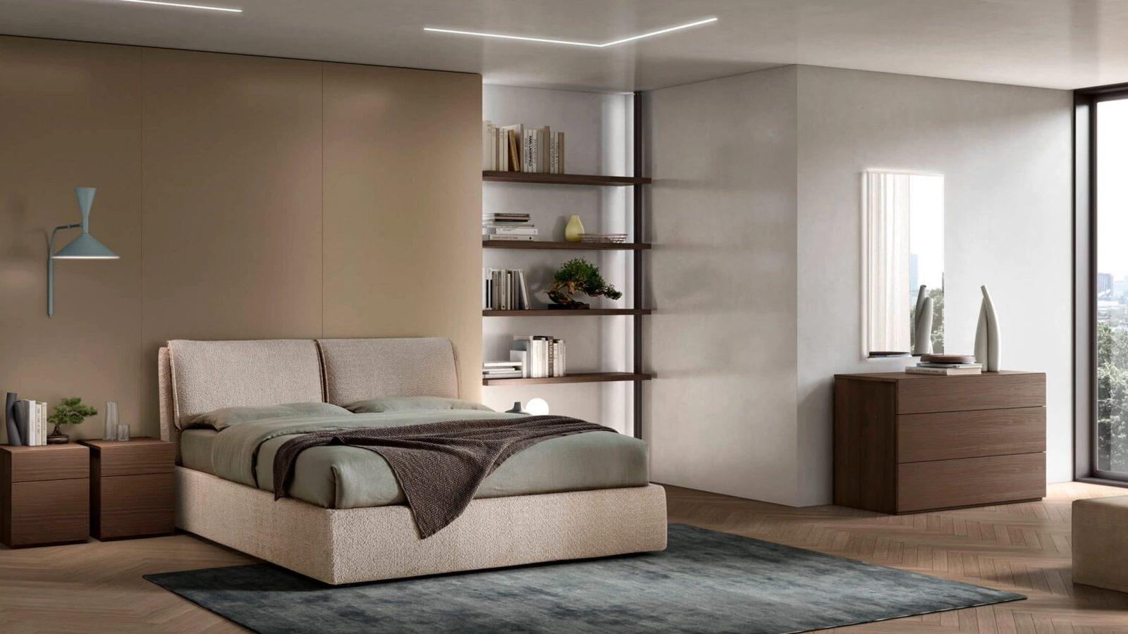 Letto imbottito Ester con box contenitore di Maronese