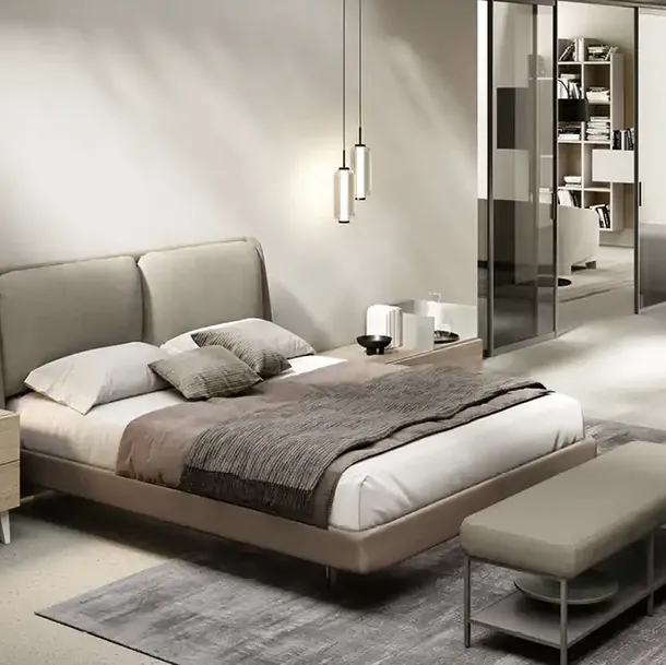 Letto Felis M14 con testiera imbottita di Moretti Compact Giorno Notte