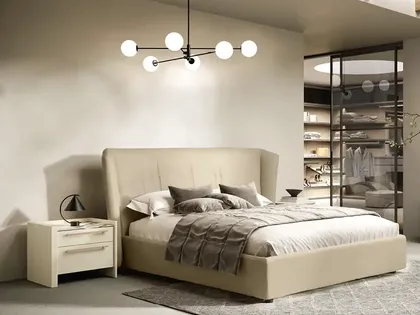 Letto Kaus Y13 in tessuto imbottito di Moretti Compact Giorno Notte