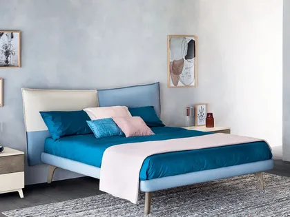 Letto moderno Menta in pelle di Le Fablier
