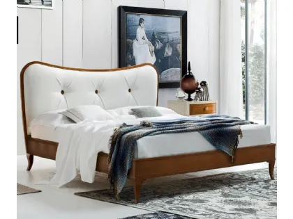 Letto classico con testiera imbottita in ecopelle Nuvola di Le Fablier