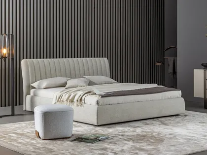 Letto in tessuto imbottito con box contenitore Tonight di Bonaldo