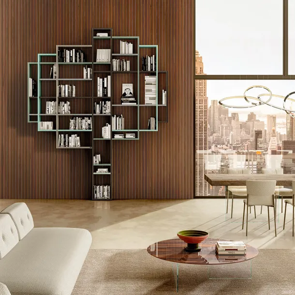 Libreria componibile 30mm 1226 ad Albero in laccato opaco di Lago