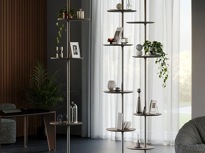 Libreria freestanding Address in acciaio e legno di Cattelan Italia
