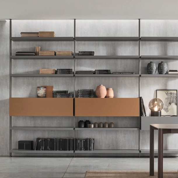 Libreria Sistema O Pen - Comp SU2126 in laccato opaco di Maronese