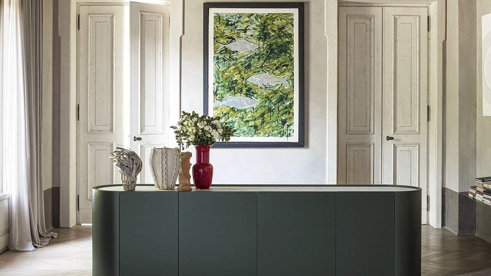 Madia Dedalo in laccato opaco di Pianca