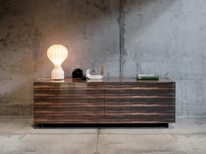 Madia Plenum 0833 in vetro finitura Ebano XGlass e Nero di Lago