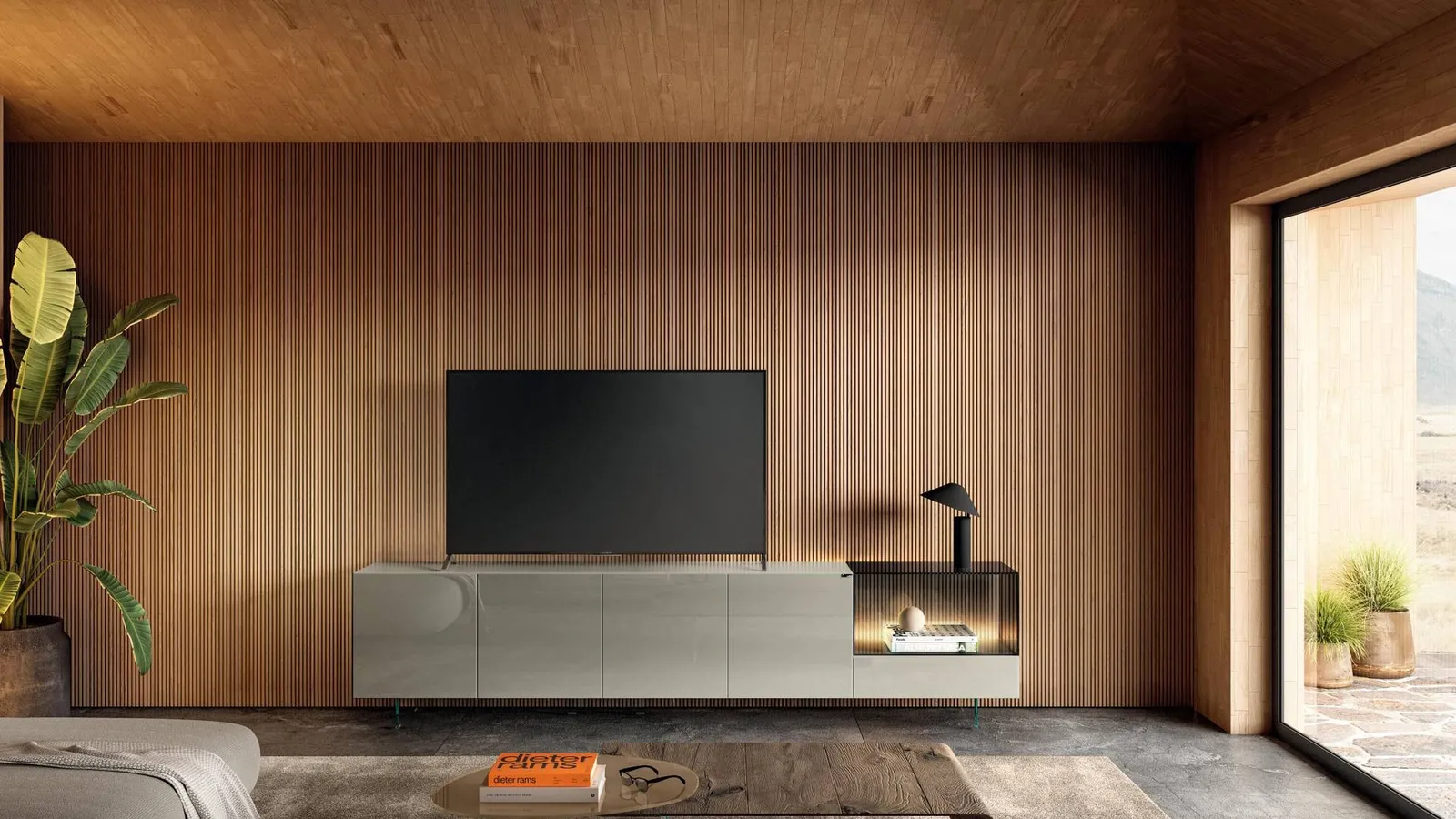 Mobile Porta Tv 36e8 Glass 2659 di Lago