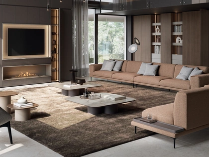 Parete Attrezzata Slim con Camino di Dall'Agnese