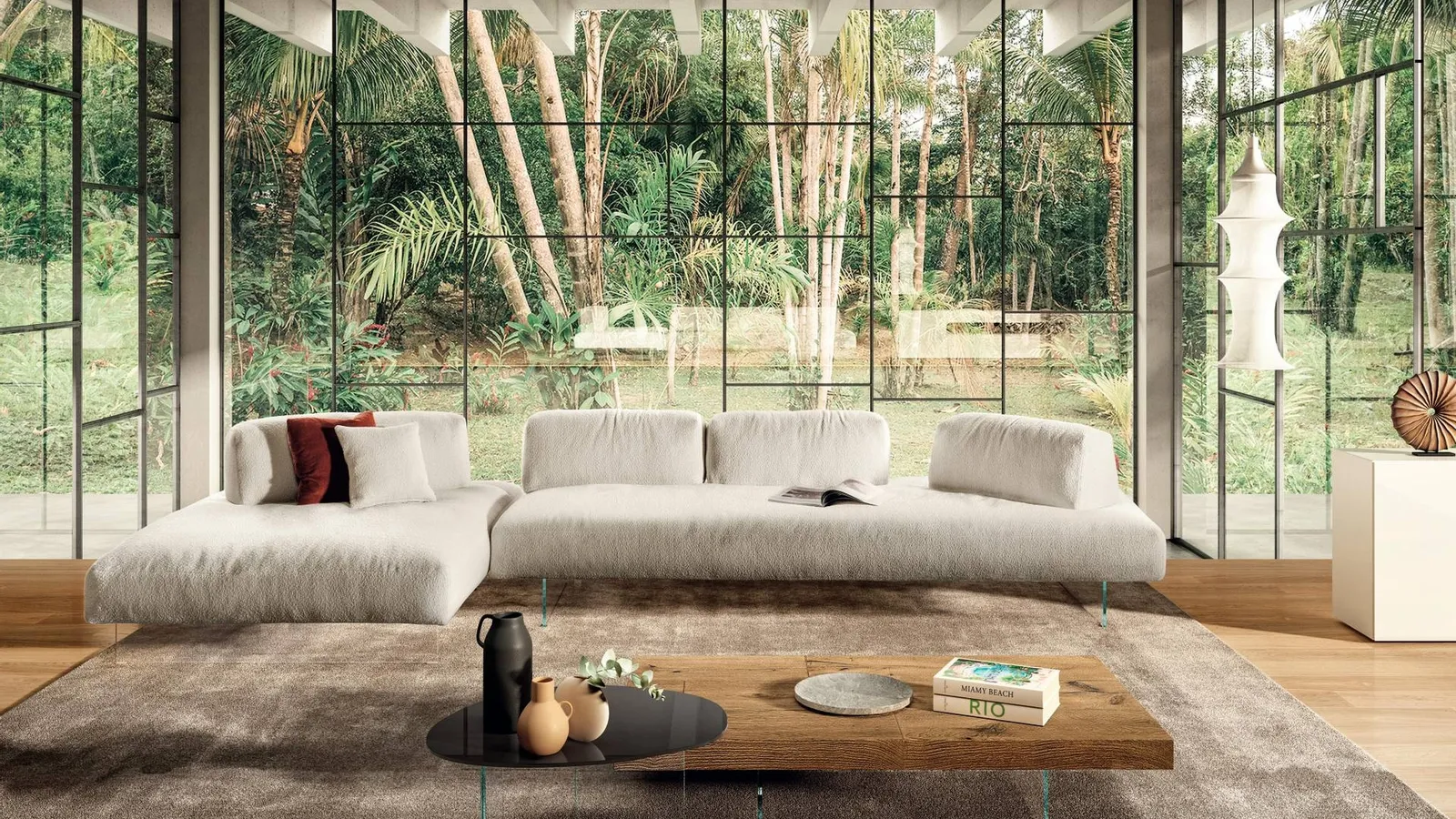 Divano con penisola Air Soft Free 1916 di Lago