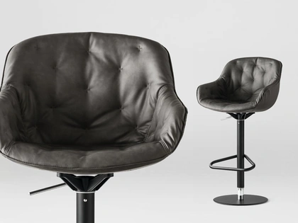 Sgabello in pelle Igloo di Calligaris