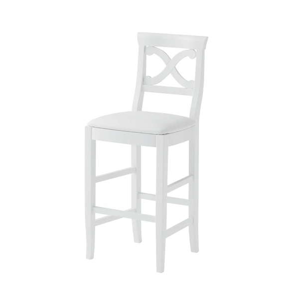 Sgabello Victory in faggio laccato opaco con seduta in ecopelle imbottita di Veneta Cucine