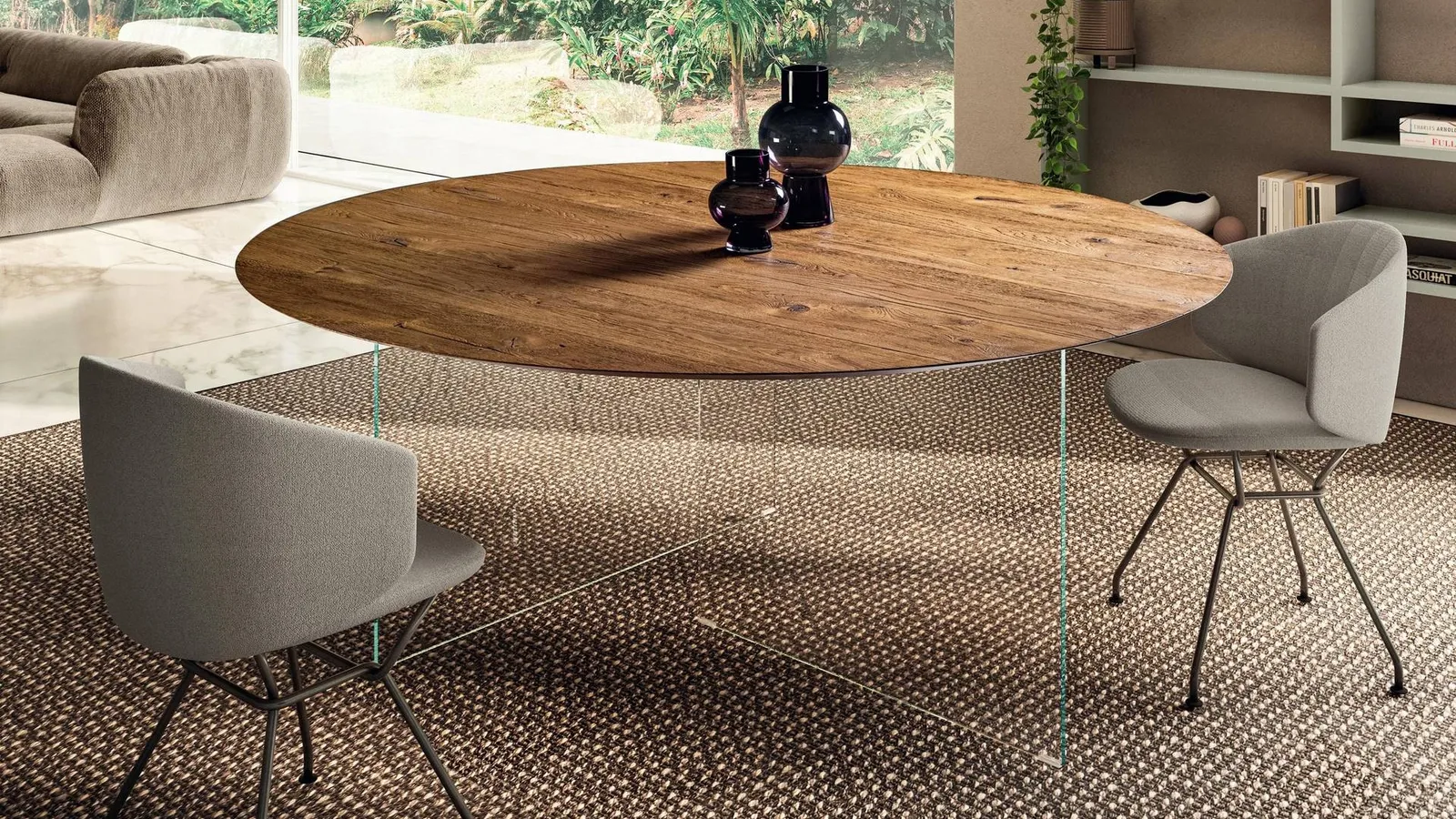 Tavolo Air Slim 2260W rotondo in legno di Lago