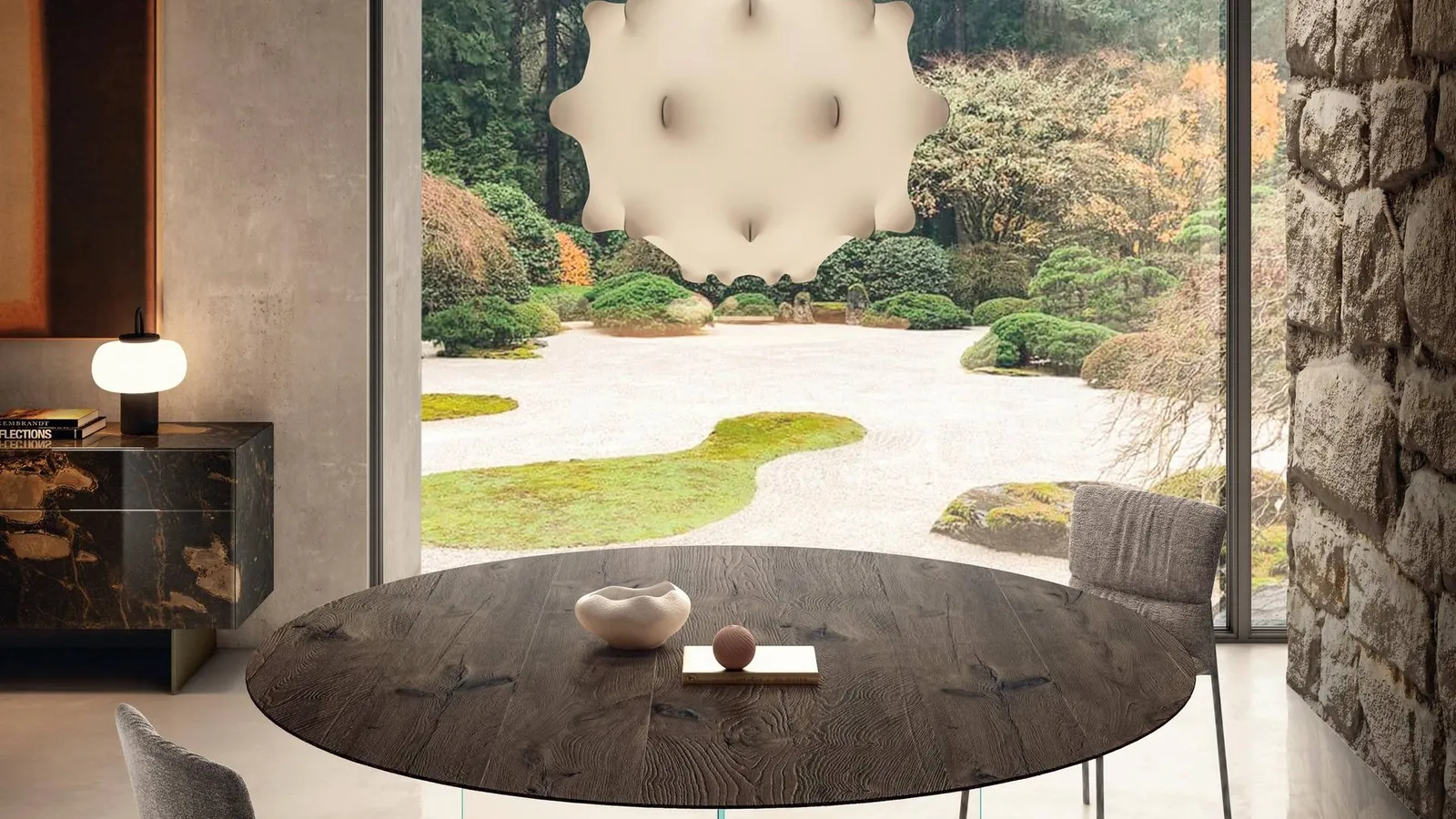 Tavolo Air Slim 2260W rotondo in legno di Lago