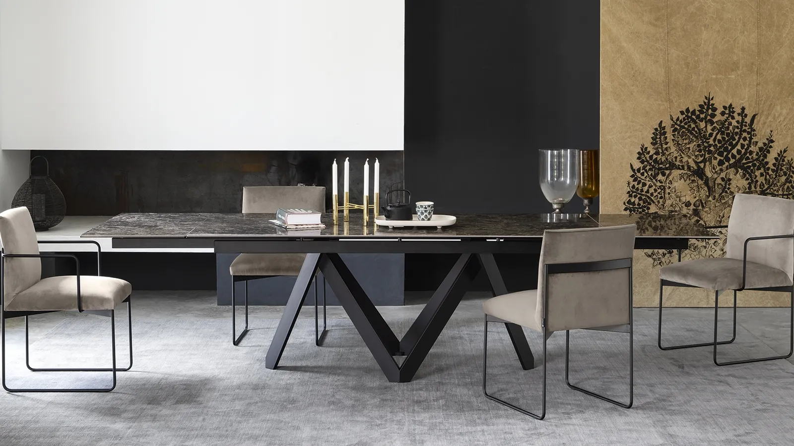 Tavolo allungabile Cartesio in ceramica di Calligaris