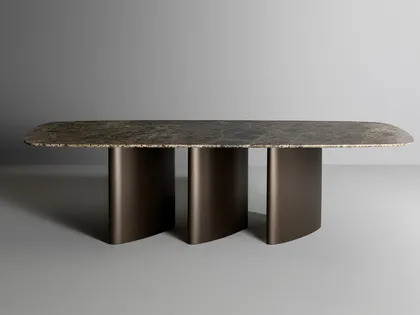 Tavolo Louver con top in marmo di Bonaldo