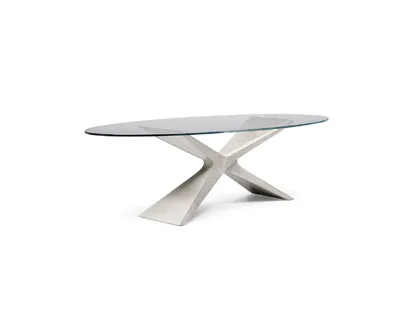 Tavolo Nexus con top in vetro di Midj
