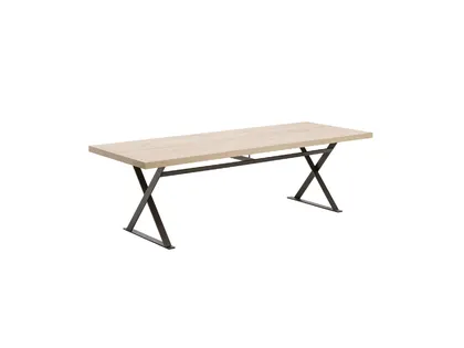 Tavolo Parigi con top in legno e base in metallo verniciato di Veneta Cucine