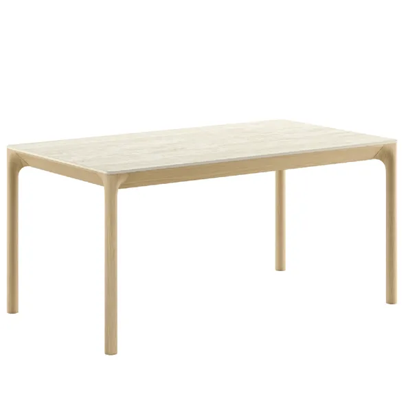Tavolo allungabile Zeno Caranto con piano in ceramica e base in legno di Veneta Cucine