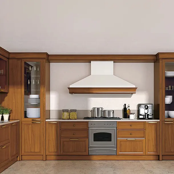 Cucina Classica angolare in legno Le Gemme composizione 04 di Le Fablier