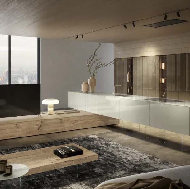 Cucina Design con isola 36e8 Cut Project 2823 di Lago