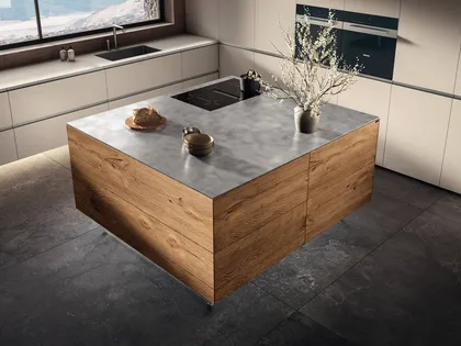 Cucina Design in laccato con isola in legno 36e8 Cut Project 2826 di Lago