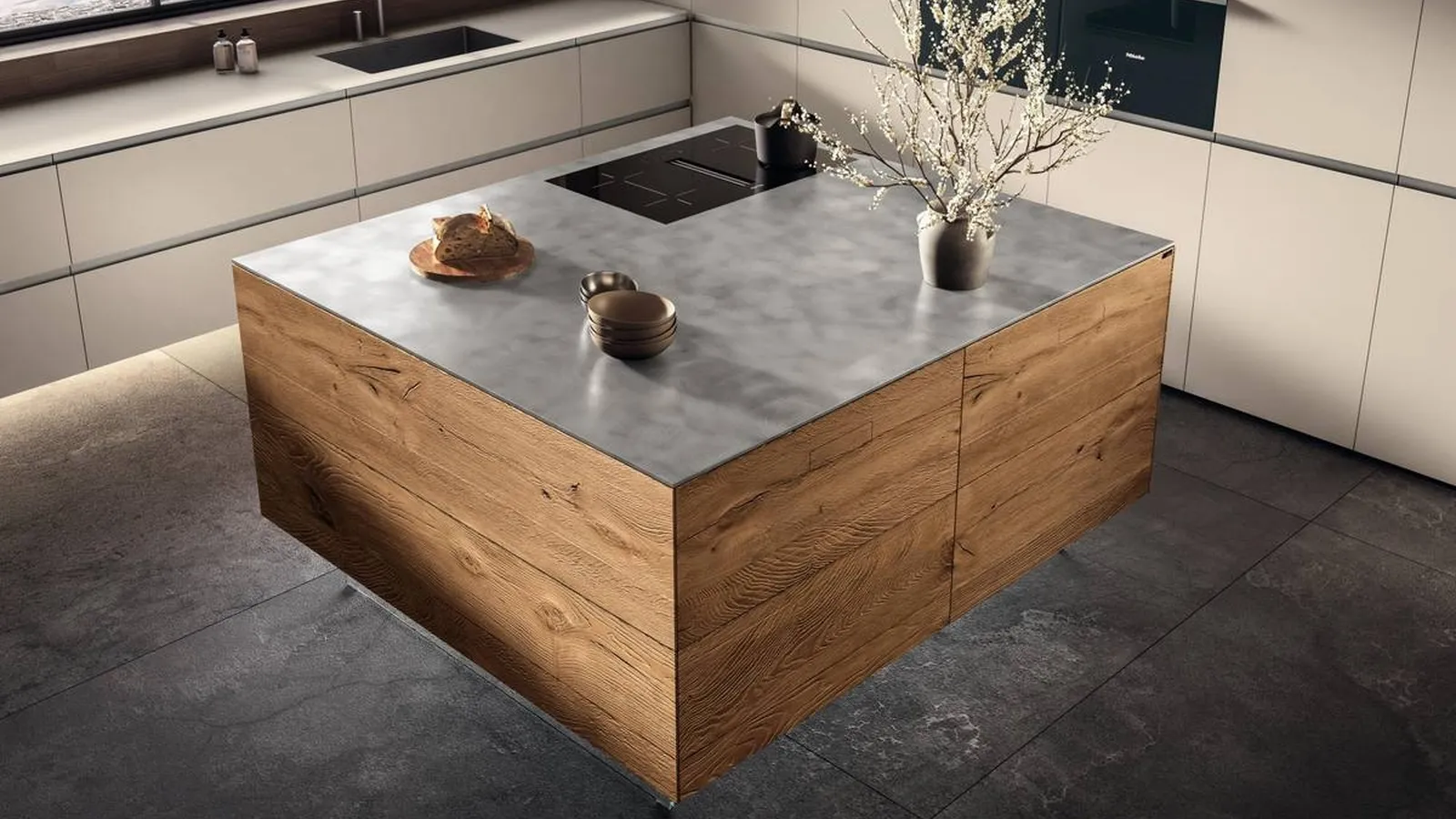 Cucina Design in laccato con isola in legno 36e8 Cut Project 2826 di Lago