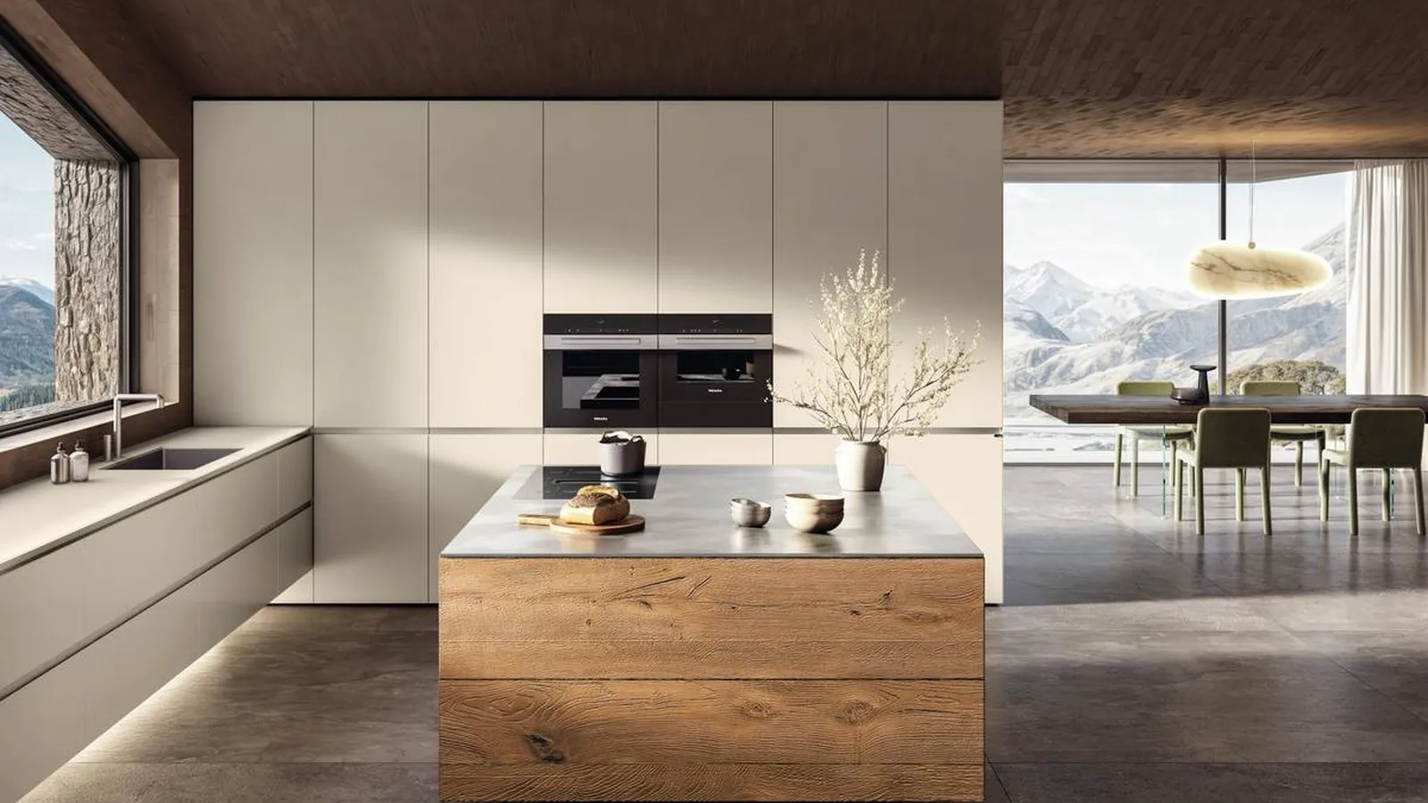 Cucina Design in laccato con isola in legno 36e8 Cut Project 2826 di Lago