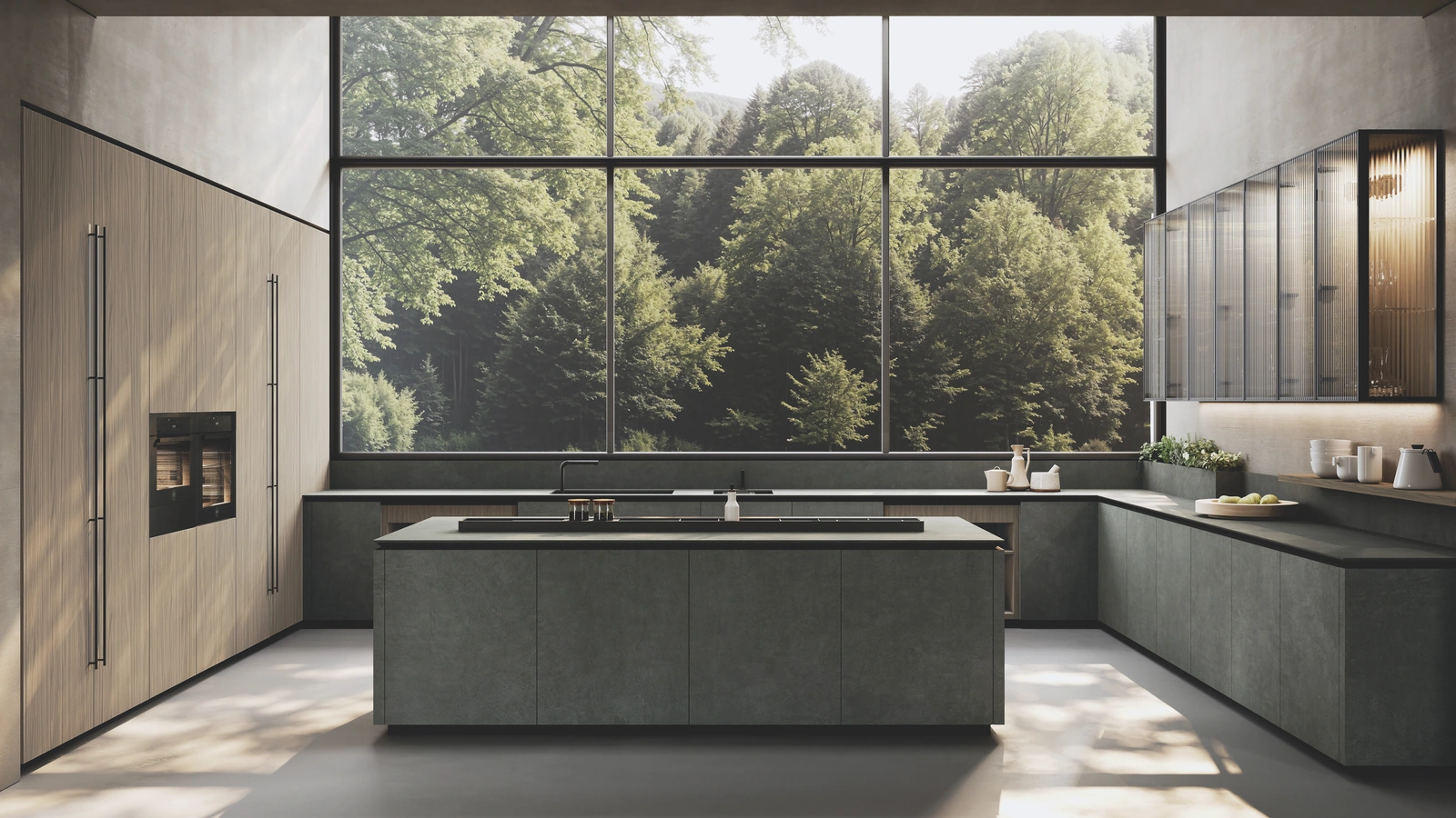 Cucina Design con isola Balance Supermaterico di Binova