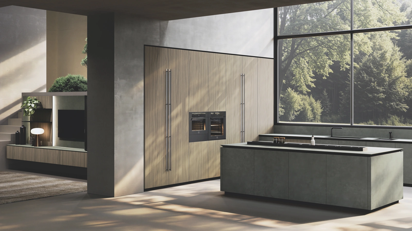Cucina Design con isola Balance Supermaterico di Binova