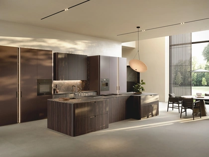 Cucina Design con isola Bluna Metal 5|0 di Binova