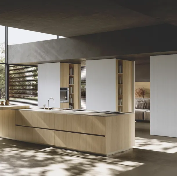Cucina Design con isola Bluna Wey di Binova