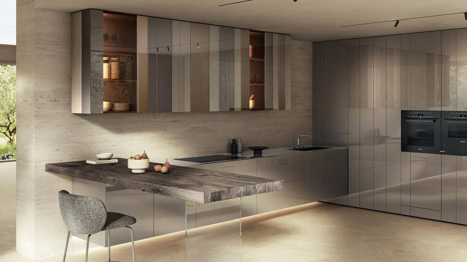 Cucina Design con penisola NOW Project 2829 di Lago